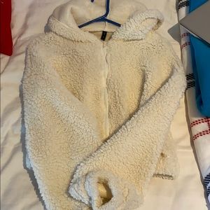 ZAFUL Sherpa cropped zip up